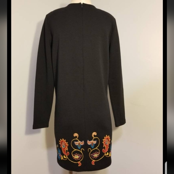 ANDREA JOVINE DRESS VINTAGE EMBROIDERED 80S WOOL RETRO 90S PREPPY HIPSTER WINTER - Picture 7 of 10